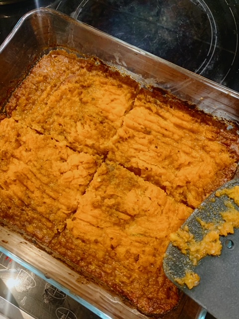 Cottage pie with sweet potato mash on top