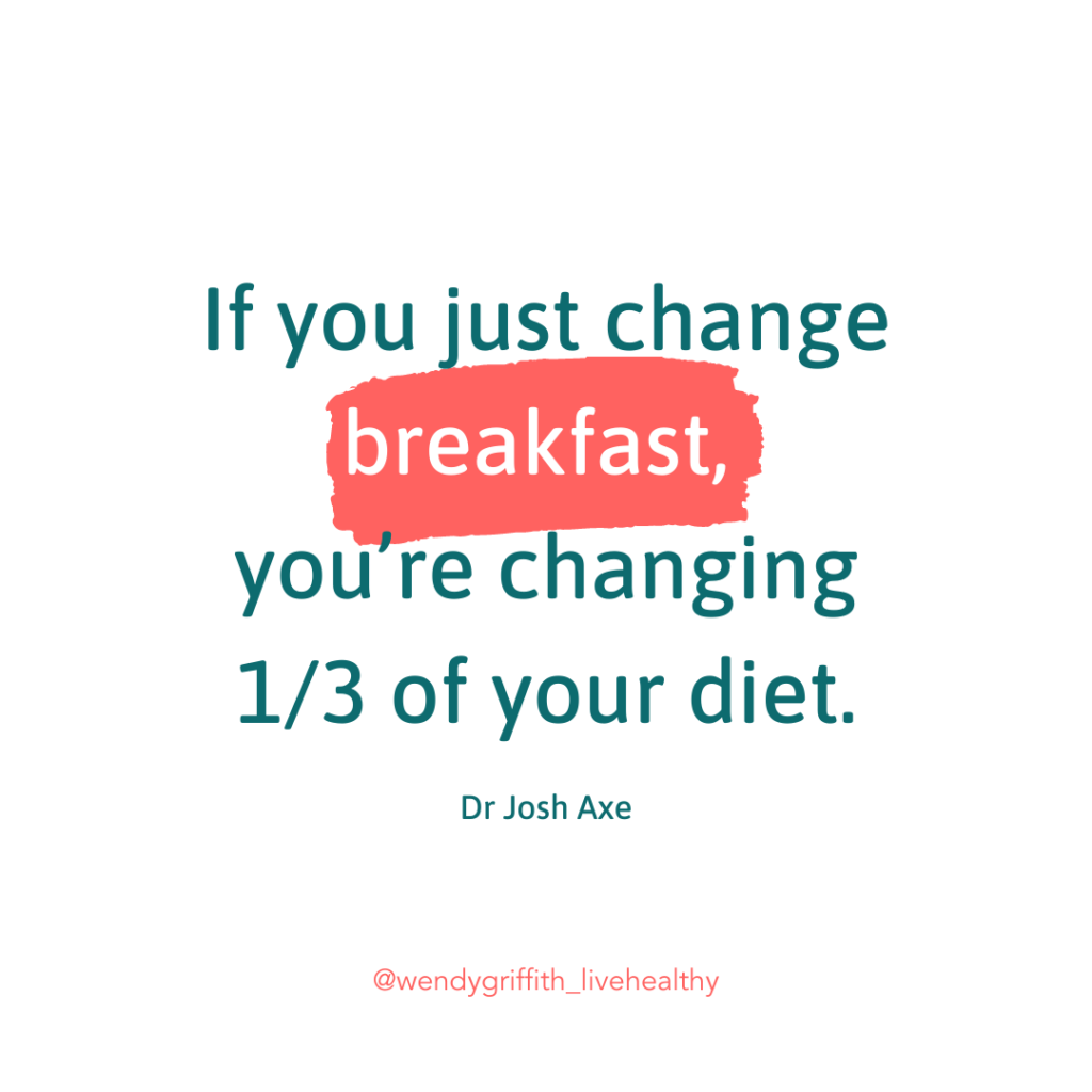 Habits quote: If you just change breakfast, you're changing 1/3 of your diet.
